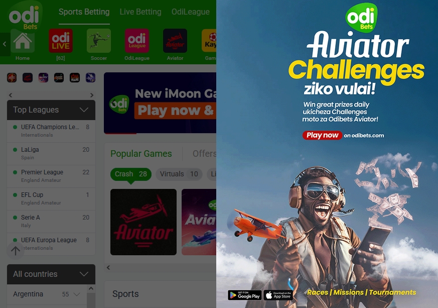 Aviator в Odibets