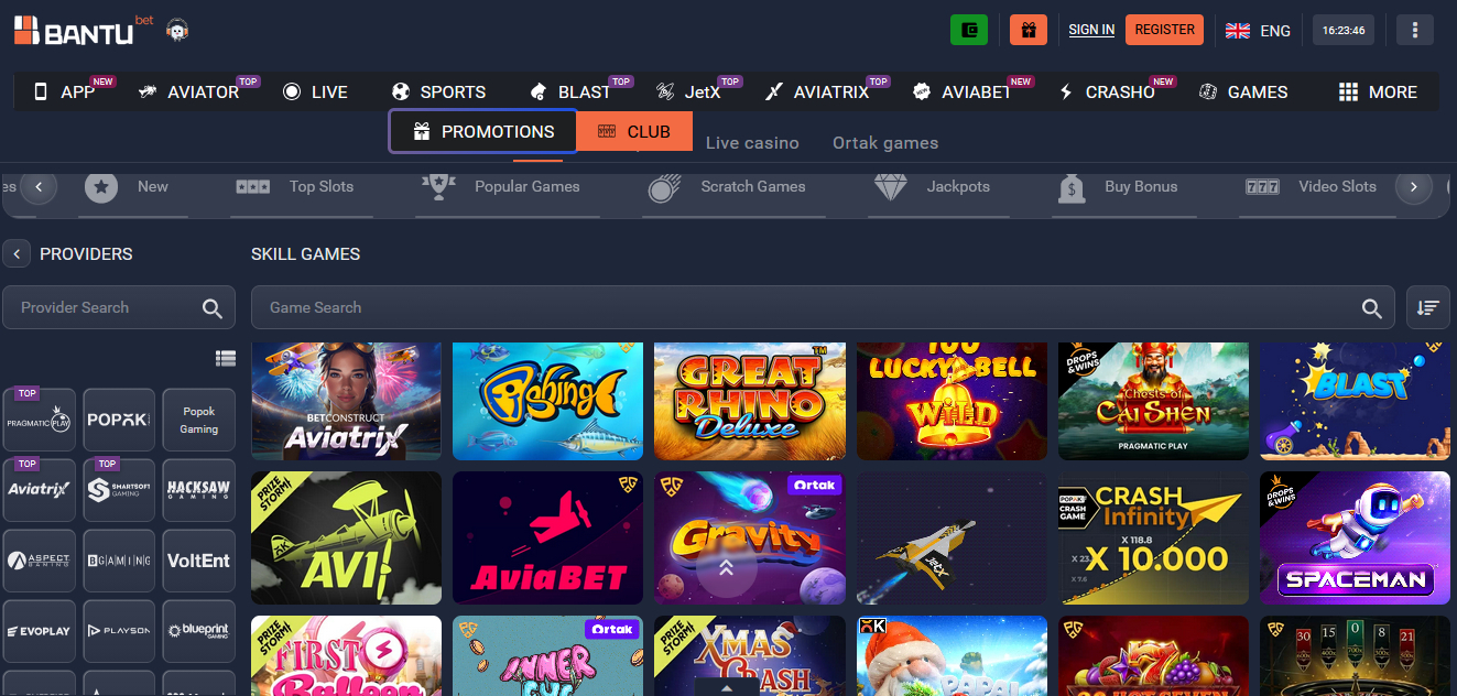 Игры в казино BantuBet